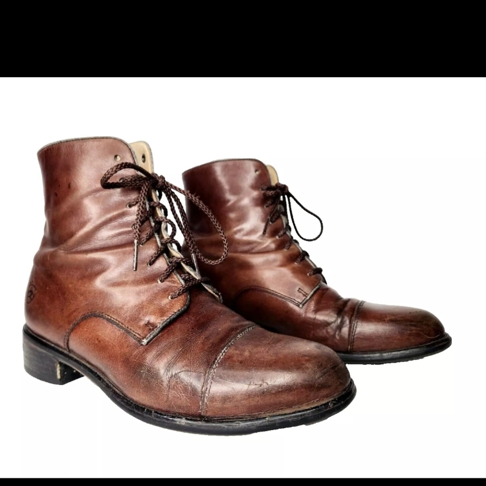 Ariat Lace Up Boots Brown Leather Packer Boots Western Supple Distressed 6.5 B
